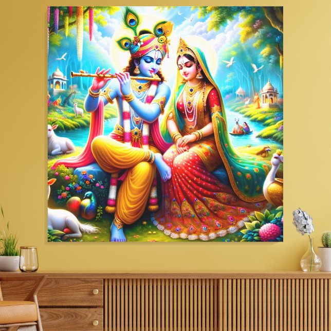 Toile Lord Radha Krishna Canvas Imprimer (Insitu(Salon))