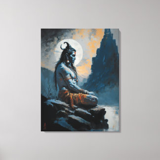 Toile Lord shiva méditation, chauffage au foyer, cadeau,