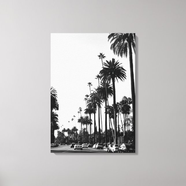 Toile Los Angeles Beverly Hills noir et blanc (Recto)