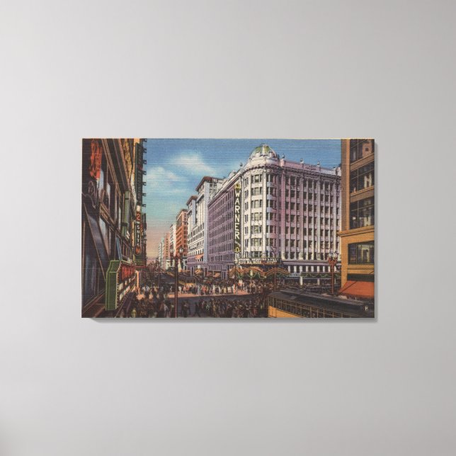 Toile Los Angeles, CAView de Warner Bros. sur 7th St. (Recto)