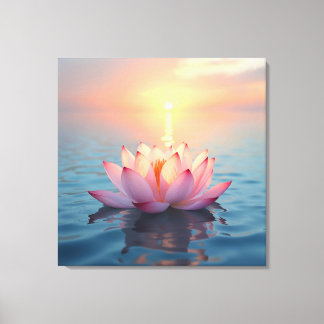 Toile Lotus Blossom au lever du soleil