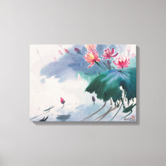 Toile Lotus dans l'étang