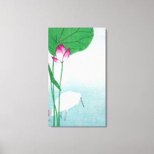 Toile Lotus et White Heron, Koson, Ukiyo-e