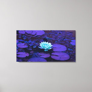 Toile Lotus Flower Art Magique Couleurs Turquoise violet