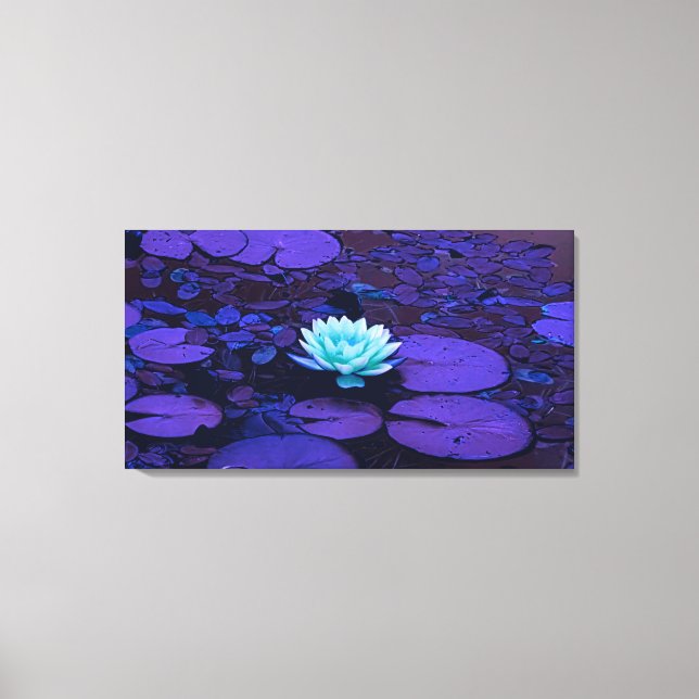 Toile Lotus Flower Art Magique Couleurs Turquoise violet (Recto)
