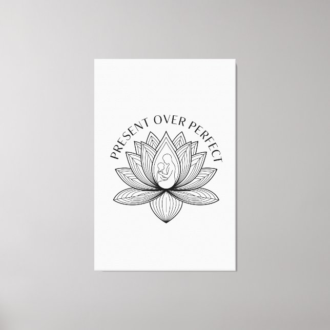 Toile Lotus Mother Child Present Mantra Art (Recto)