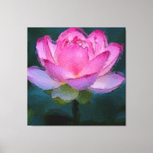 Toile Lotus rose