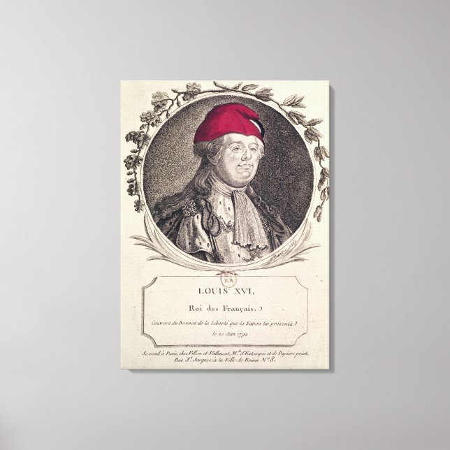 Toile Louis XVI portant un bonnet phrygien (Recto)