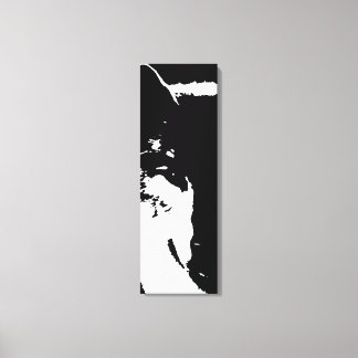 Toile Loup d'art pop noir et blanc