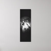 Loup et lune de Howling noir et blanc