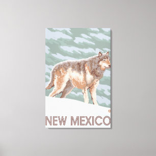 Toile Loup gris StandingNew Mexique