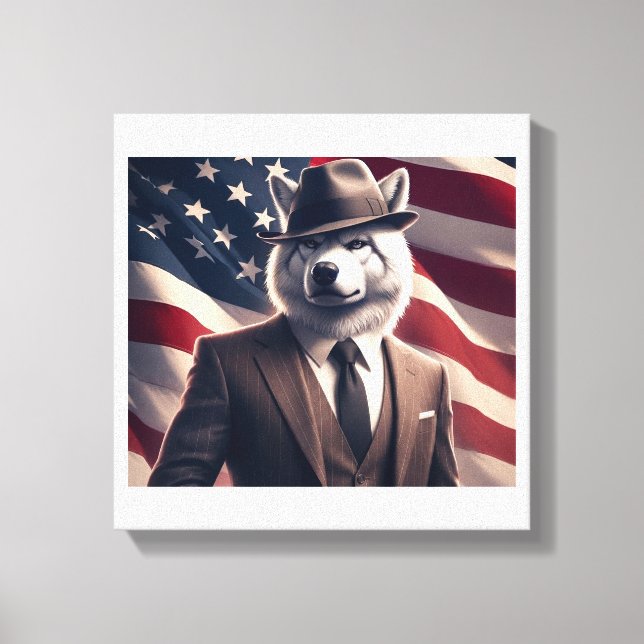 Toile Loup patriotique   (Recto)