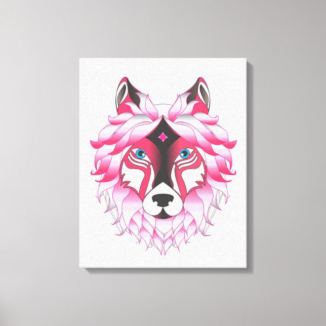 Toile Loup rose (Recto)