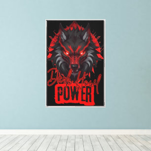 Toile Loup rouge stylisé   Énergie Dark Howl