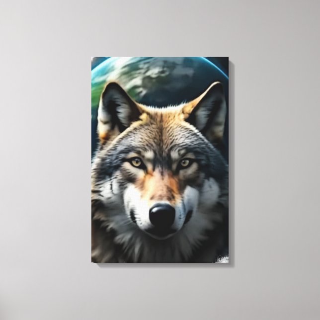 Toile Loup solitaire  (Recto)