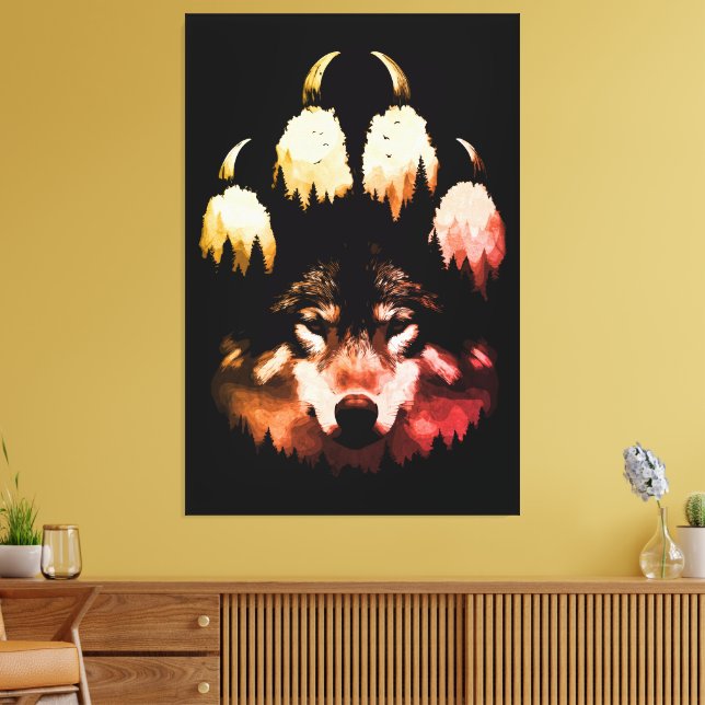 Toile Loup solitaire. Âme sauvage (Insitu(Salon))