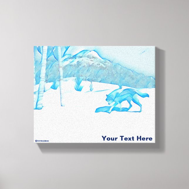 Toile Loup solitaire dans WInter (Recto)