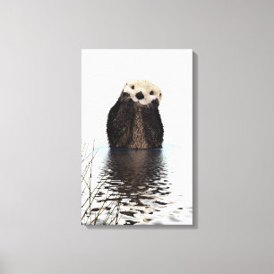 Toile Loutre de sourire adorable dans le lac