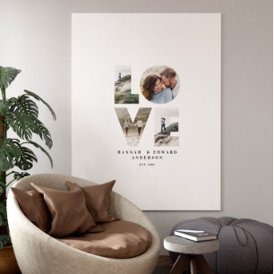 Toile Love 4 photo moderne minimaliste cadeau personnali