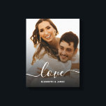 Toile Love Elegant Script Fiançailles Photo<br><div class="desc">Love Elegant Script Fiançailles Photo Canvas Imprimer</div>