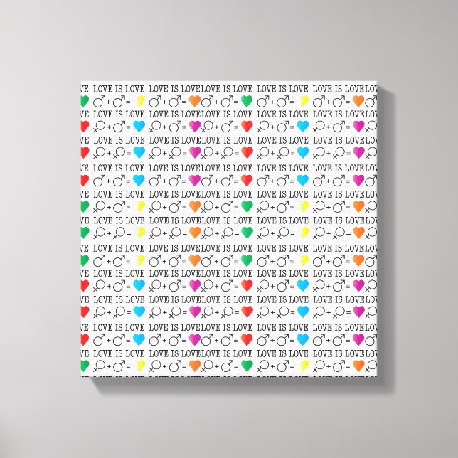 Toile LOVE est LOVE égalité citation dans les couleurs a (Recto)