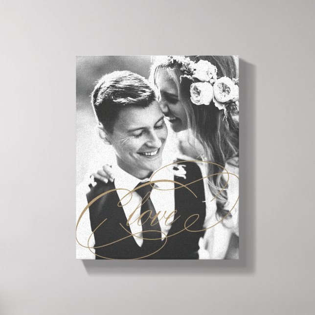 Toile LOVE Gold Overlay Canvas cadeau photo (Recto)