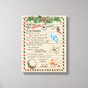 Toile Love Grandson Lettre À Mon Petit-Fils Je Suis Fièr