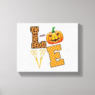 Toile Love Halloween coiffeuse