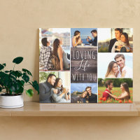 Love Life with You 7 Photo Collage - Bois rustique