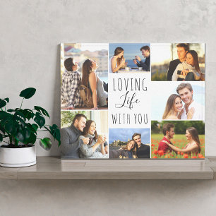 Toile Love Life with You 7 Photo Collage - White