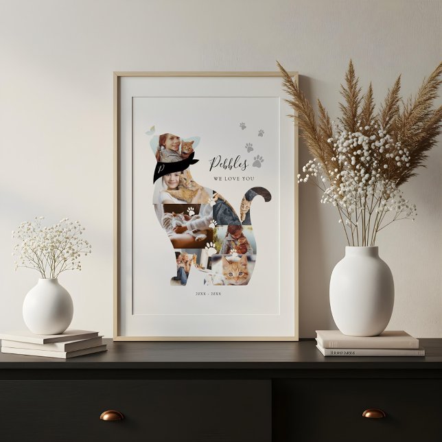 Toile Love Memory Cat Photo Collage Pet Memorial (Créateur téléchargé)