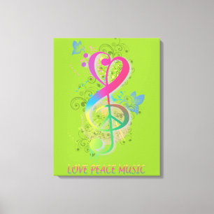 Toile Love Peace Music Splatter tournoie des fleurs oise