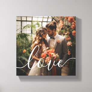 Toile 'Love' Photo de couple personnalisée