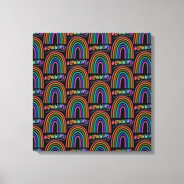 Toile Love Wins Fun Rainbow Text (Recto)