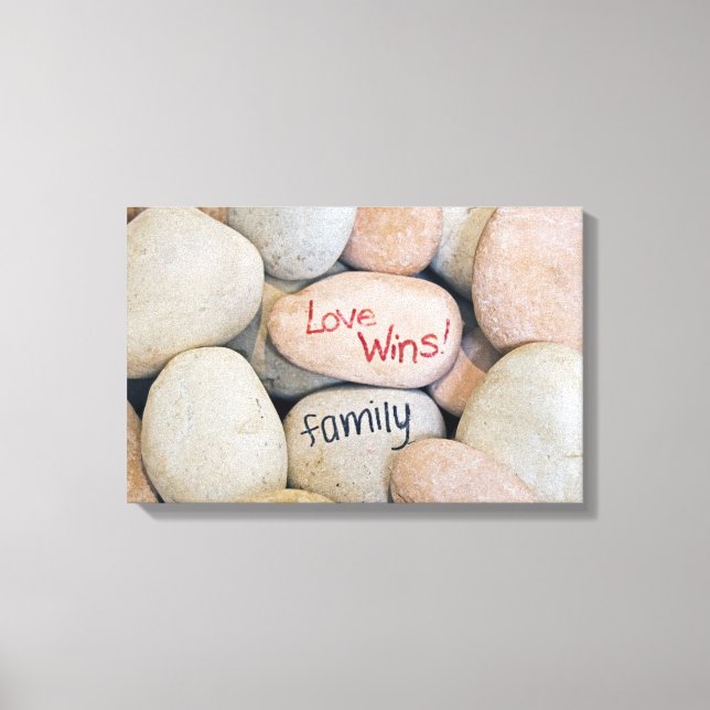 Toile Love Wins-message sur les rochers (Recto)