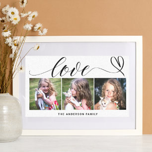 Toile Love With Black Heart Script Photo Collage personn