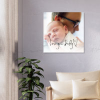 Love You Daddy Script Heart Custom Photo Overlay C