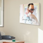 Toile Love You Daddy Script Heart Photo Overlay<br><div class="desc">Love You Daddy Script Heart Motif Custom Photo Overlay. Replace the sample photo with your own which is above set typography Love You Daddy with artsy heart motif..</div>
