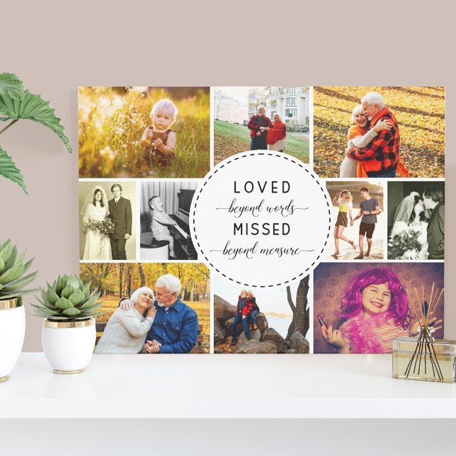 Toile Loved Beyond Words Souvenir Photo Collage Blanc (Créateur téléchargé)