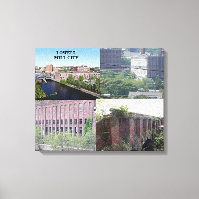 TOILE LOWELL MILL CITY COLLAGE EMBALLÉ (Recto)