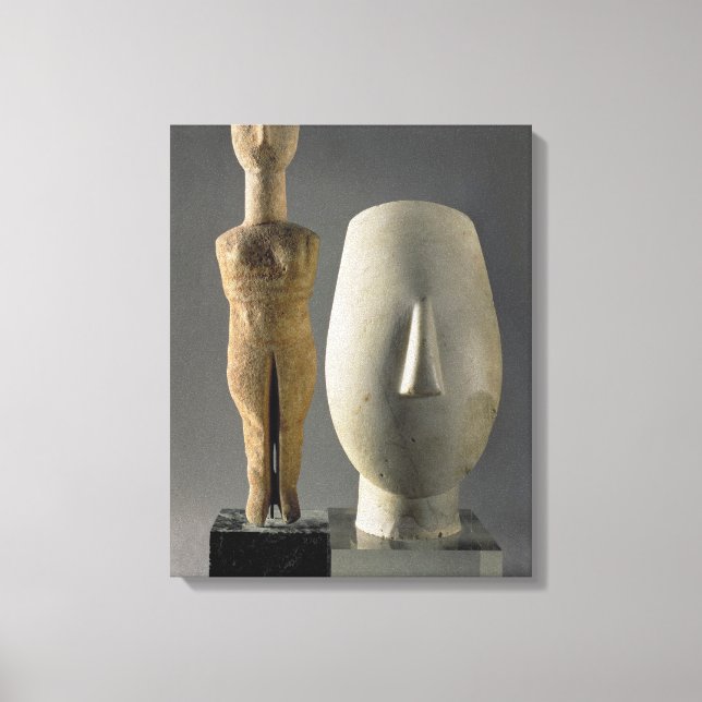 Toile (Lto R) Figurine avec bras croisés, Cycladique; tê (Recto)