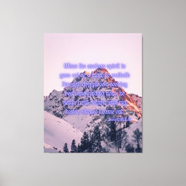Toile Luc 11:24 Bible Verse KJV Pic Wall Art (Recto)