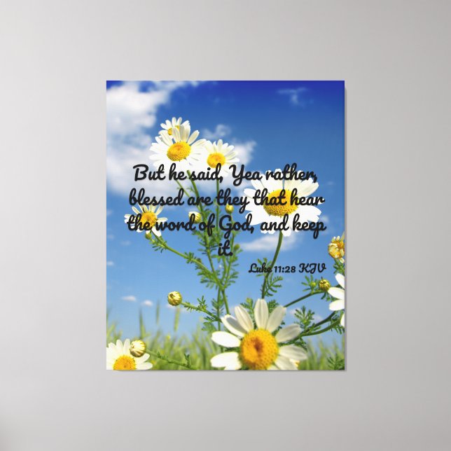 Toile Luc 11:28 Bible Verse KJV Pic Wall Art (Recto)