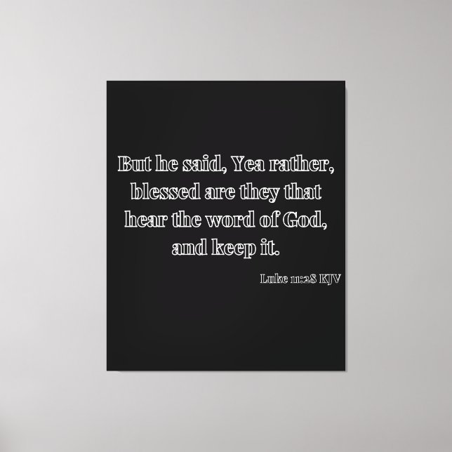 Toile Luc 11:28 Bible Verse KJV Wall Art (Recto)