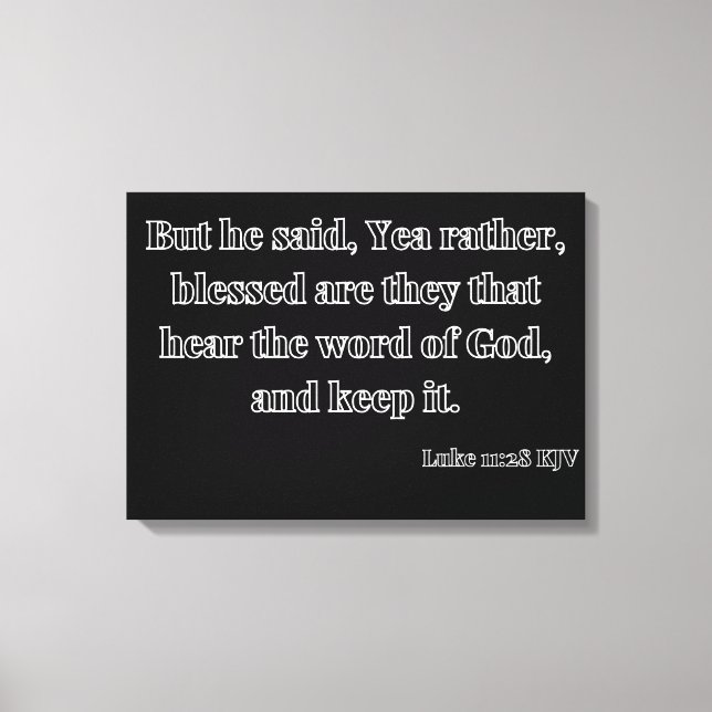 Toile Luc 11:28 Bible Verse KJV Wall Art (Recto)