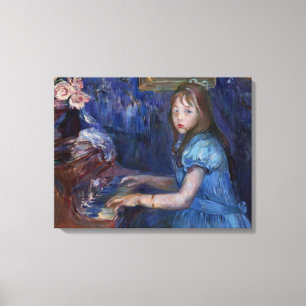 Toile Lucie Leon Jouer le piano (par Berthe Morisot)