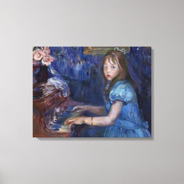 Toile Lucie Leon Jouer le piano (par Berthe Morisot) (Recto)