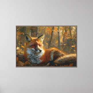 Toile Lueur de la forêt — Renard roux dans la lumière de