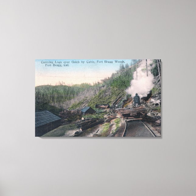 Toile Lumberjacks transportant des billes au-dessus du g (Recto)