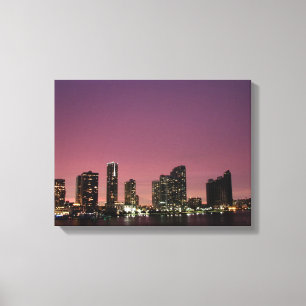 Toile Lumière de coucher du soleil au-dessus de Miami